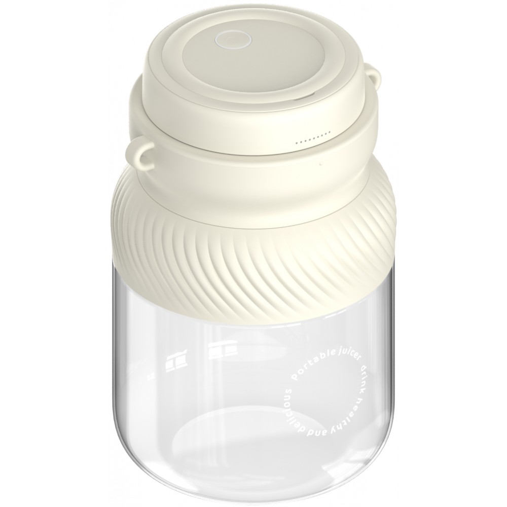 Tragbarer Akku-Mixer grosse Kapazität 1L Smoothie Maker tragbar mit Schlaufe - Weiss