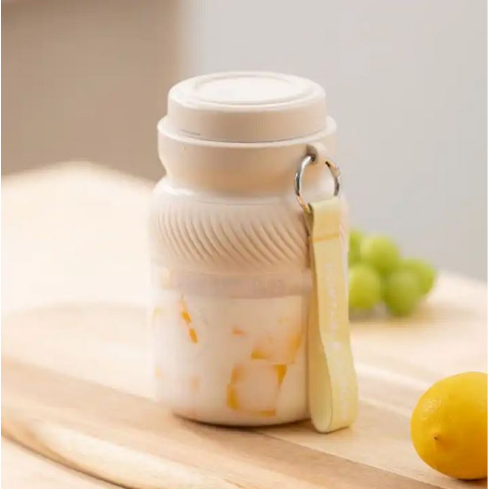 Tragbarer Akku-Mixer grosse Kapazität 1L Smoothie Maker tragbar mit Schlaufe - Weiss