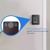 Moniteur de qualité de l'air 6 en 1 CO2/CO/PM2.5/PM10/HCHO/TVOC avec affichage LCD large - Noir