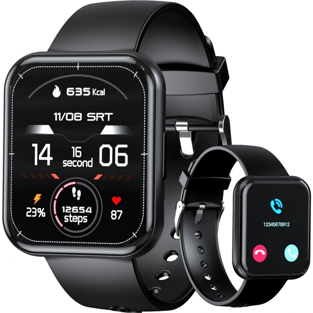 Choetech WT001 Smartwatch Bluetooth 5.0 IP67 wasserdicht - Multifunktionale Sportuhr mit Anrufbeantwortung - Schwarz