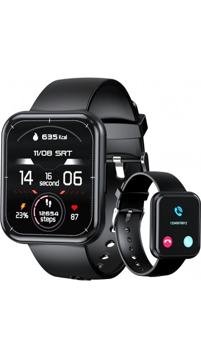 Choetech WT001 Smartwatch Bluetooth 5.0 IP67 wasserdicht - Multifunktionale Sportuhr mit Anrufbeantwortung - Schwarz