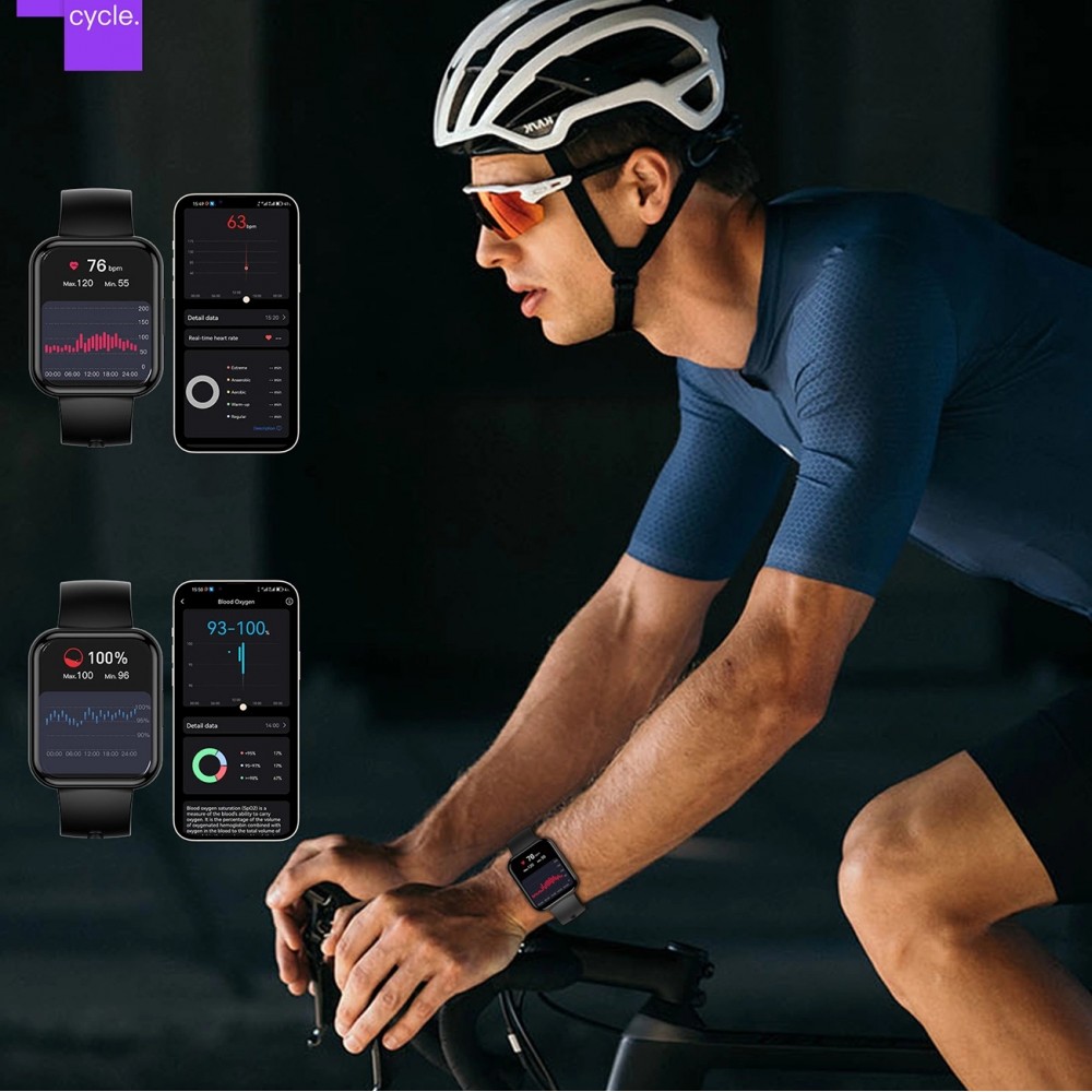 Choetech WT001 Smartwatch Bluetooth 5.0 IP67 wasserdicht - Multifunktionale Sportuhr mit Anrufbeantwortung - Schwarz