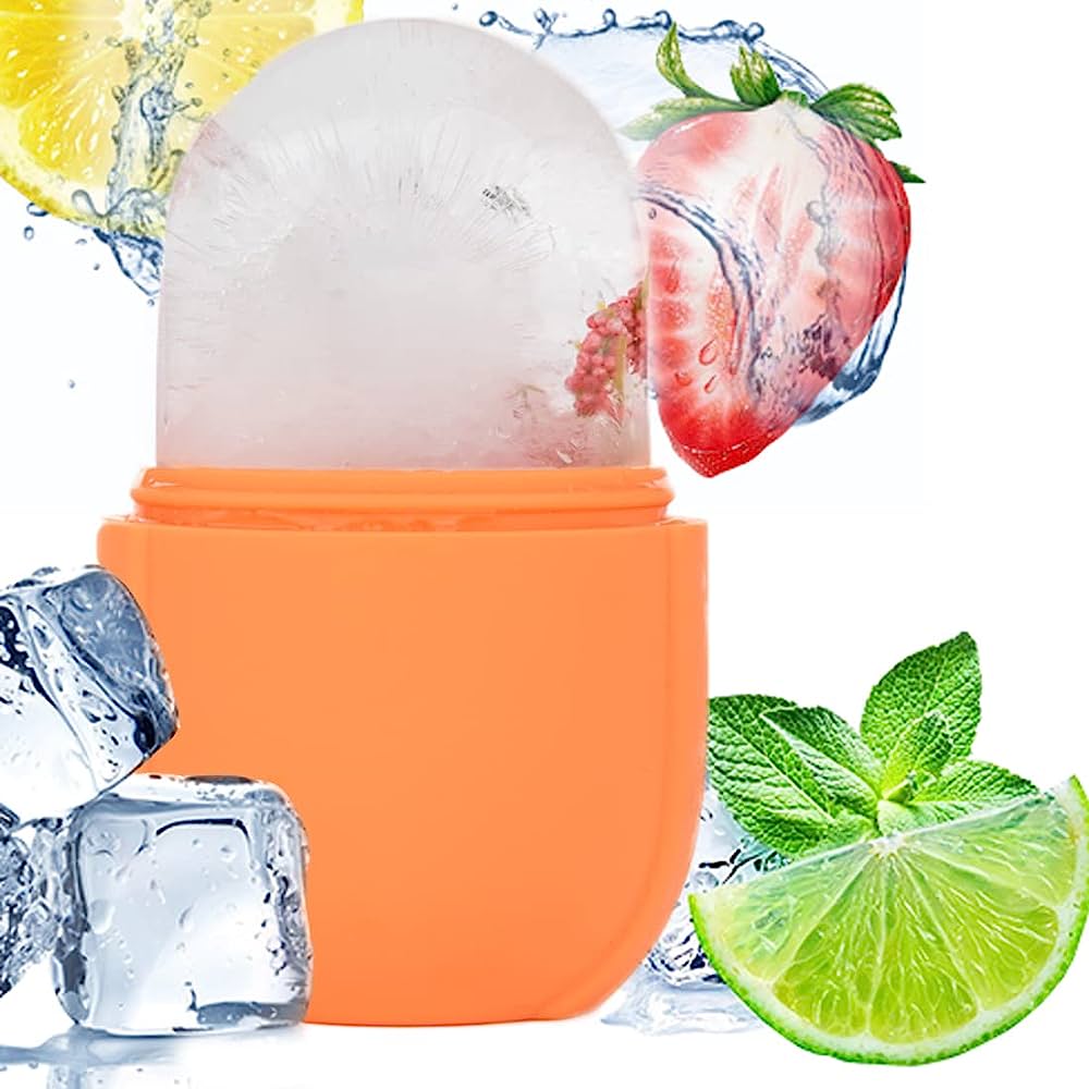 Ice Face Roller Kryotherapie aus Silikon für Anti-Aging- und Ermüdungsmassage - Rosa