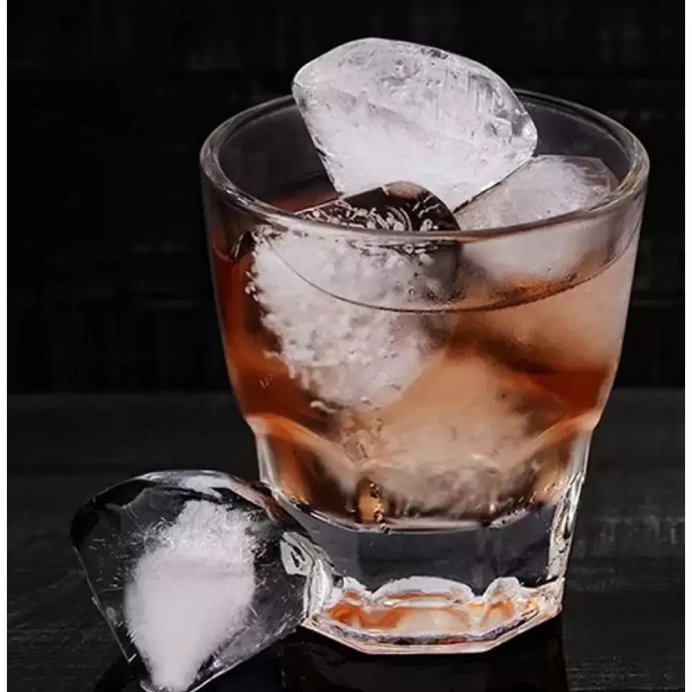 Eiswürfel Former aus Silikon für 4 kreative Eiswürfel in Diamanten Form - Schwarz