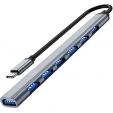 Hub multiport USB en aluminium avec 7 ports USB-A - Adaptateur USB-C 3.0 pour MacBook - Argent