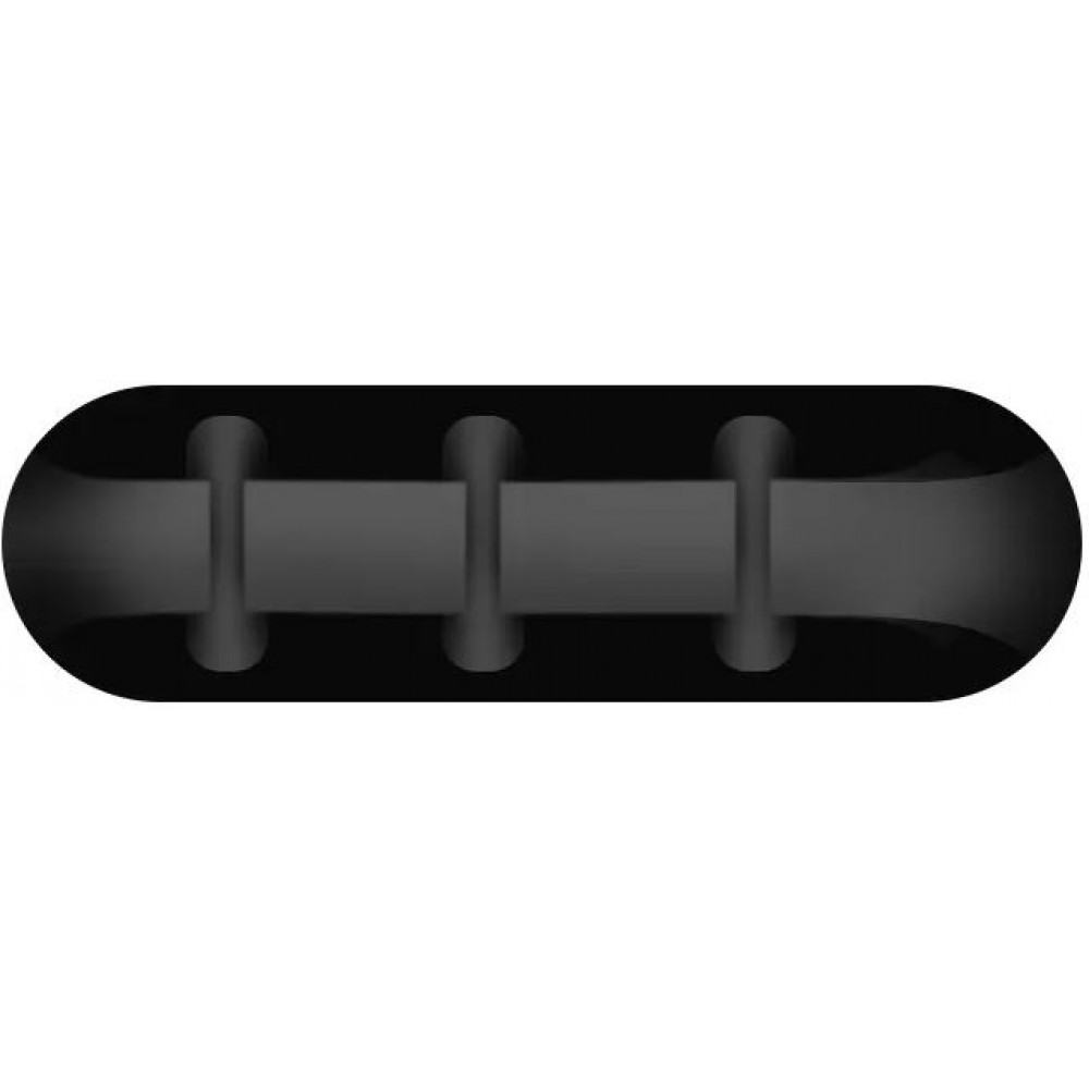 3-Kanal-Kabelorganizer aus Silikon mit Klebestreifen - Schwarz