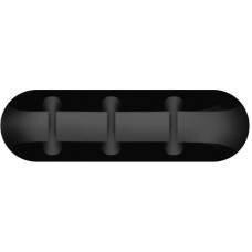 3-Kanal-Kabelorganizer aus Silikon mit Klebestreifen - Schwarz