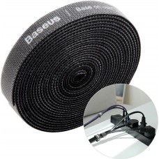 Baseus Regenbogenkreis Klettband Kabelorganizer 3m Schwarz ACMGT-F01 - Haken und Schlaufenriemen Velcro Tape - Schwarz