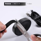 Baseus Regenbogenkreis Klettband Kabelorganizer 3m Schwarz ACMGT-F01 - Haken und Schlaufenriemen Velcro Tape - Schwarz