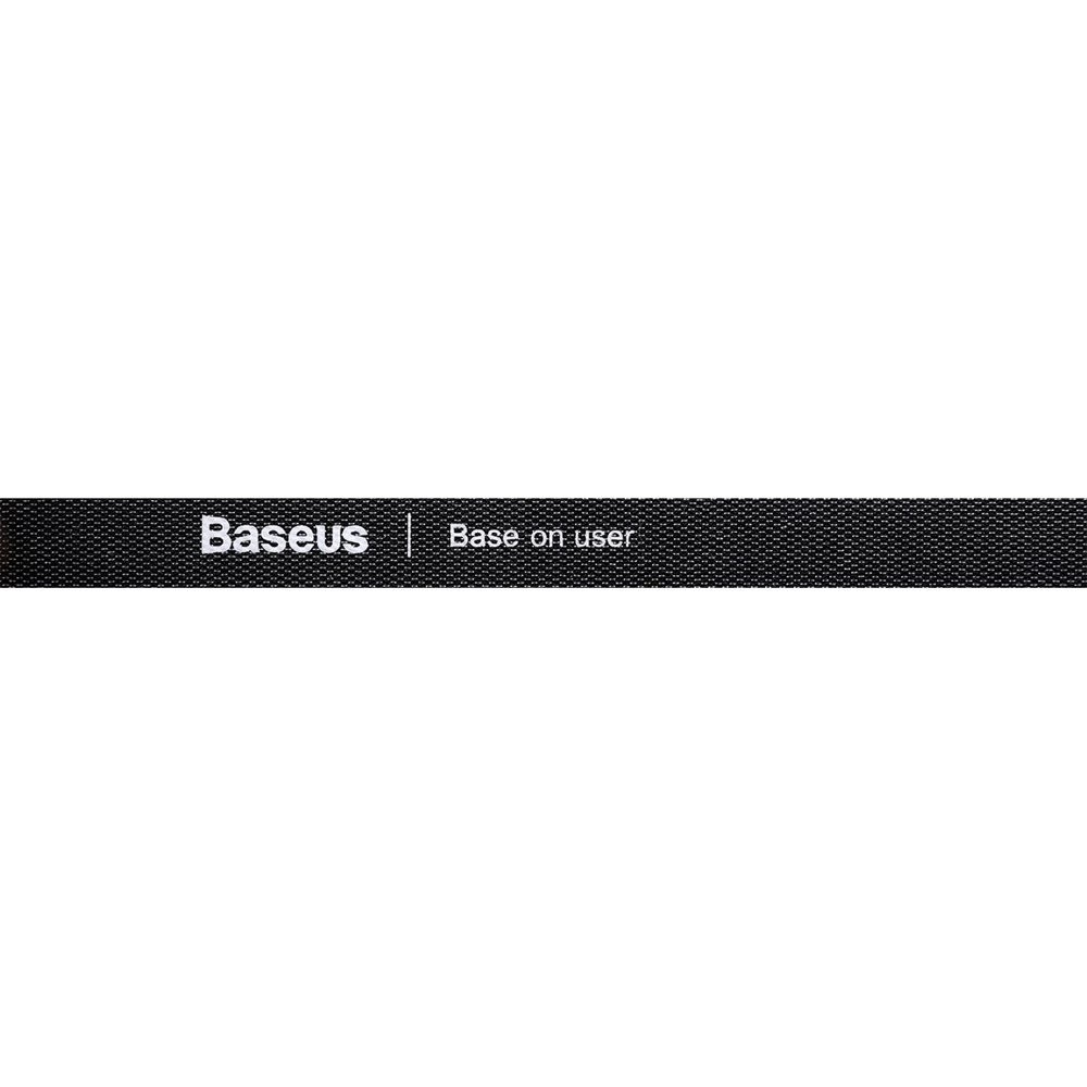 Baseus Regenbogenkreis Klettband Kabelorganizer 3m Schwarz ACMGT-F01 - Haken und Schlaufenriemen Velcro Tape - Schwarz