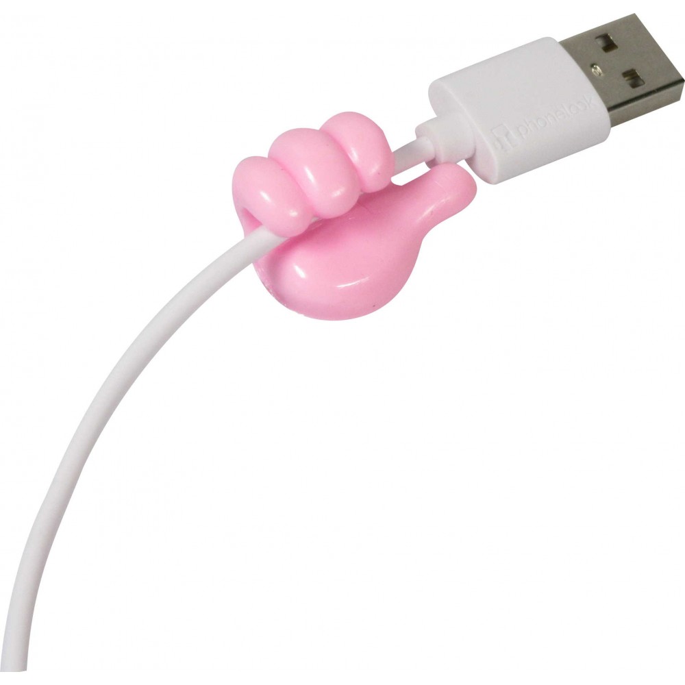 Witzige Silikon Kabel Organizer Thumbs-Up für Ladekabel, Schlüssel u.m. - Rosa