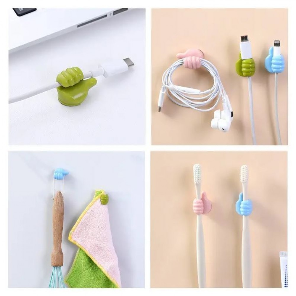 Witzige Silikon Kabel Organizer Thumbs-Up für Ladekabel, Schlüssel u.m. - Rosa