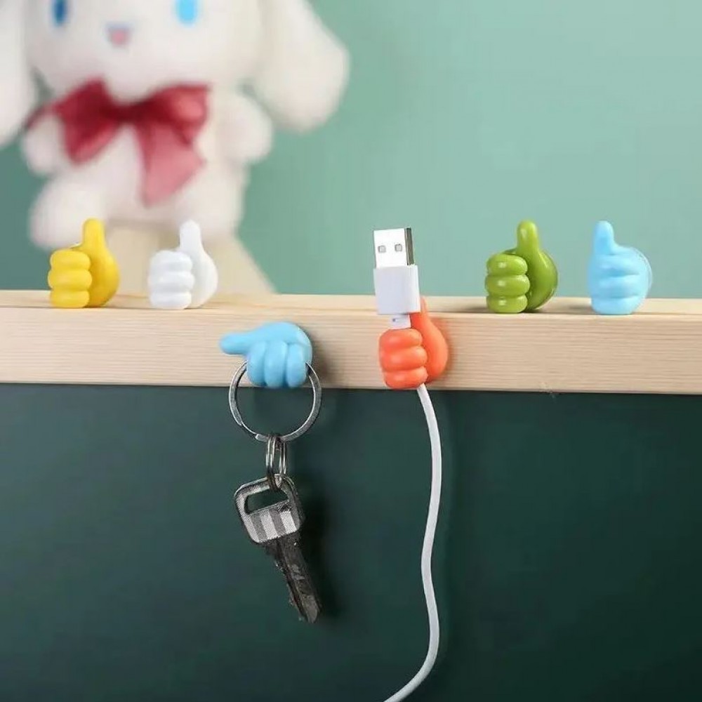 Witzige Silikon Kabel Organizer Thumbs-Up für Ladekabel, Schlüssel u.m. - Rosa
