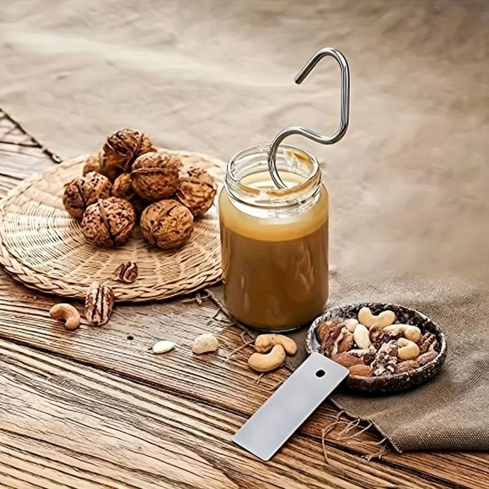 Outil de cuisine tige en acier inoxydable Mélangeur de sauces parfait pour les confitures et le beurre de cacahuètes - Argent