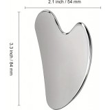Outil de massage facial gua sha en acier inoxydable premium avec boîte cadeau élégante - Argent