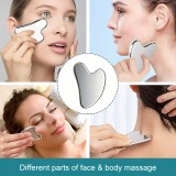 Outil de massage facial gua sha en acier inoxydable premium avec boîte cadeau élégante - Argent