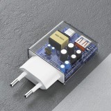 Pack GaN Dudao A30EUT 30W USB-A / USB-C Wandladegerät mit USB-C zu USB-C Kabel Schnellladeadapter - Weiss