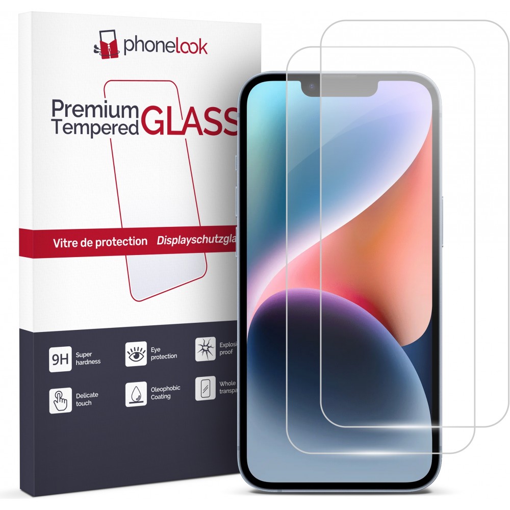 2er Set Panzer Glas Displayschutzfolie - iPhone 14 Pro