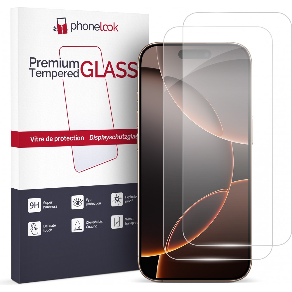 2er Set Panzer Glas Displayschutzfolie - iPhone 16 Pro Max