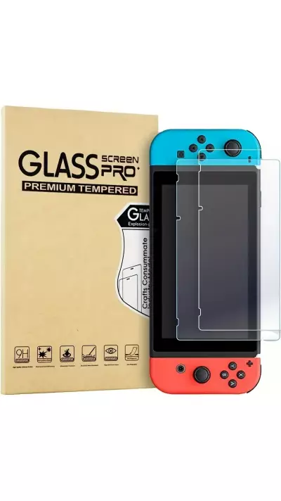 2er Pack gehärtetes Glas Displayschutzfolie für Nintendo Switch