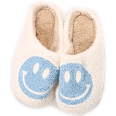 Kuschelig warme Winterpantoffeln Smiley - Grösse 37-38 - Weiss/blau