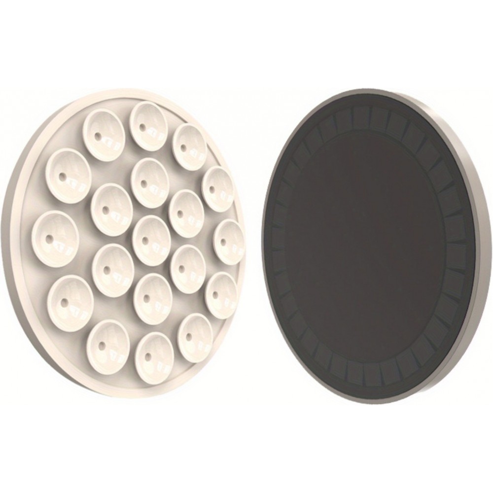 Patch magnétique MagSafe rotatif 360° en silicone avec ventouse pour support téléphone - Blanc