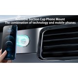 Patch magnétique MagSafe rotatif 360° en silicone avec ventouse pour support téléphone - Blanc