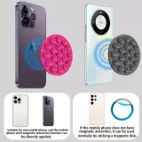 MagSafe 360° Rotierender Silikon-Magnet-Patch mit Saugnapf für Handyhalterung - Weiß