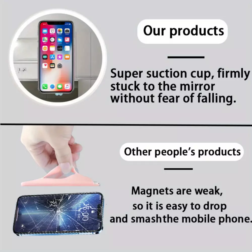 MagSafe 360° Rotierender Silikon-Magnet-Patch mit Saugnapf für Handyhalterung - Weiß