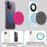 MagSafe 360° Rotierender Silikon-Magnet-Patch mit Saugnapf für Handyhalterung - Weiß