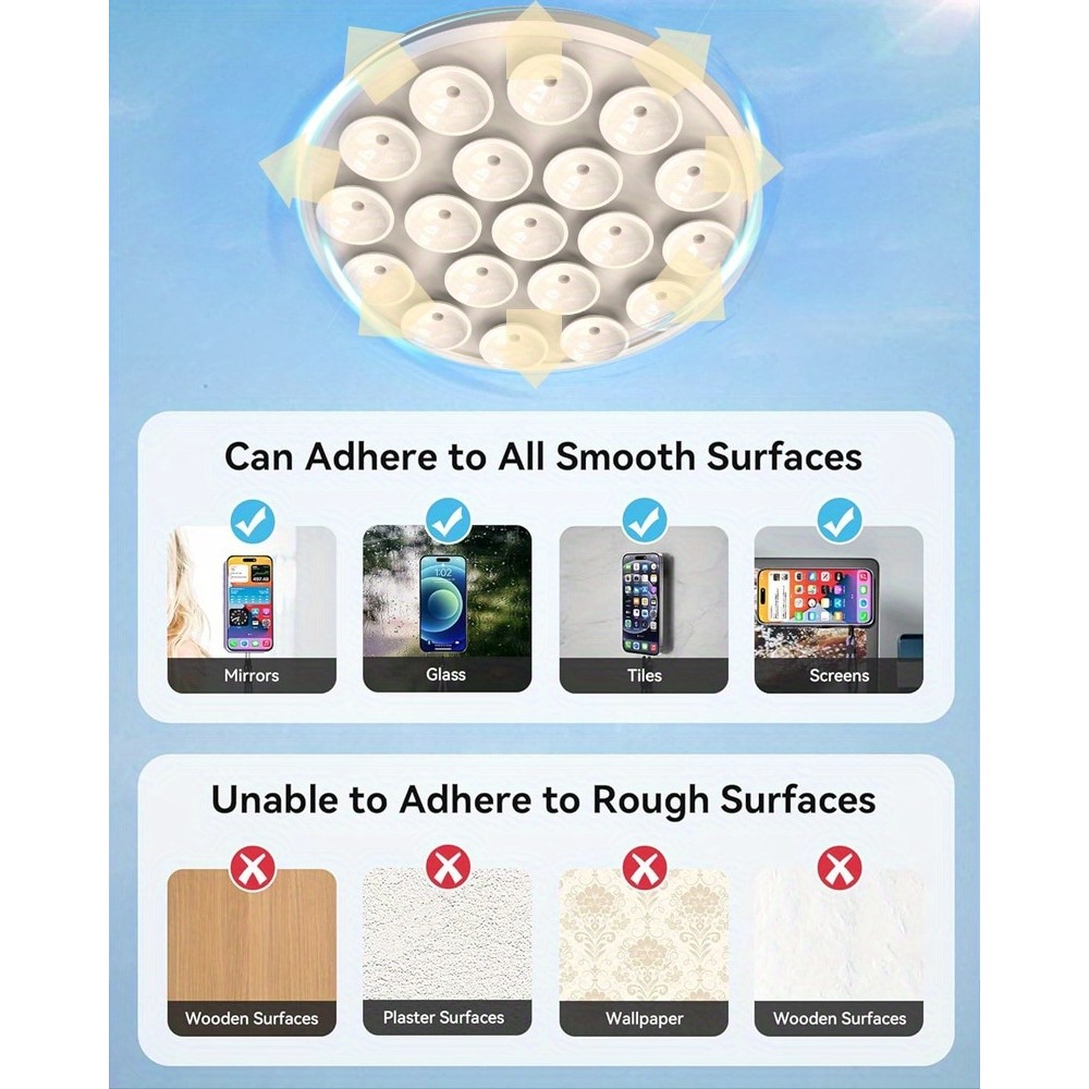 Patch magnétique MagSafe rotatif 360° en silicone avec ventouse pour support téléphone - Blanc