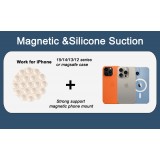 Patch magnétique MagSafe rotatif 360° en silicone avec ventouse pour support téléphone - Blanc