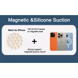 MagSafe 360° Rotierender Silikon-Magnet-Patch mit Saugnapf für Handyhalterung - Weiß