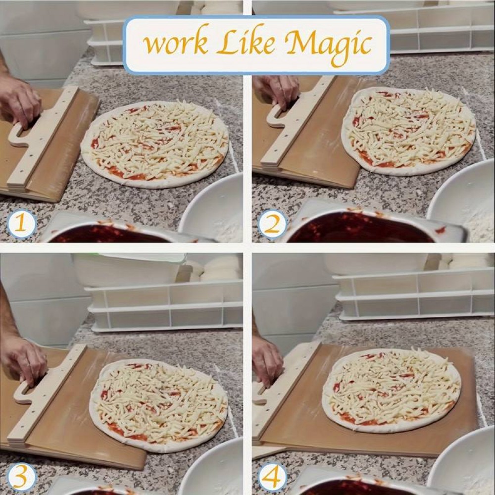 Schiebepizzaschaufel - Spatel mit Griff für die Küche - ideal für Pizza- & Kuchenteig