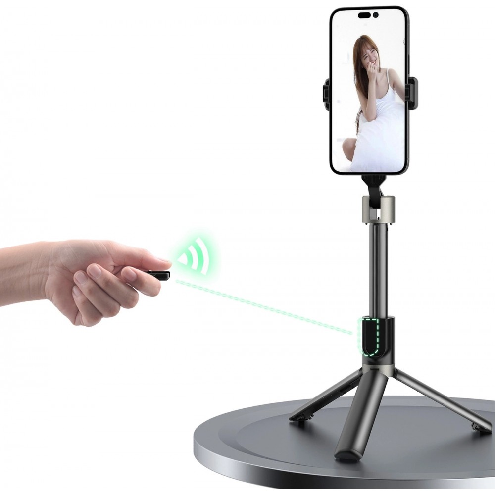 Selfie-Stick Teleskopstange mit Stativ Dudao F18B f&uuml;r Smartphone und Kamera - Schwarz