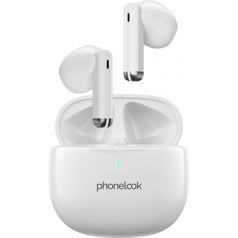 PhoneLook Pods 2 - Kabellose TWS Bluetooth 5.3 In-Ear Kopfhörer ENC Headset + Lade Case - Weiss