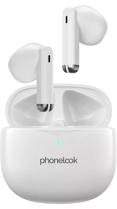 PhoneLook Pods 2 - Kabellose TWS Bluetooth 5.3 In-Ear Kopfhörer ENC Headset + Lade Case - Weiss