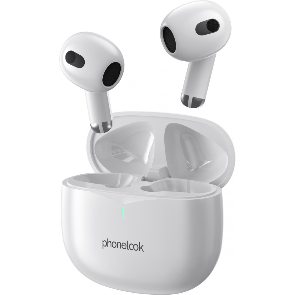 PhoneLook Pods 2 - Kabellose TWS Bluetooth 5.3 In-Ear Kopfhörer ENC Headset + Lade Case - Weiss