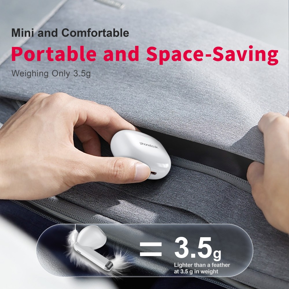 PhoneLook Pods 2 - Kabellose TWS Bluetooth 5.3 In-Ear Kopfhörer ENC Headset + Lade Case - Weiss
