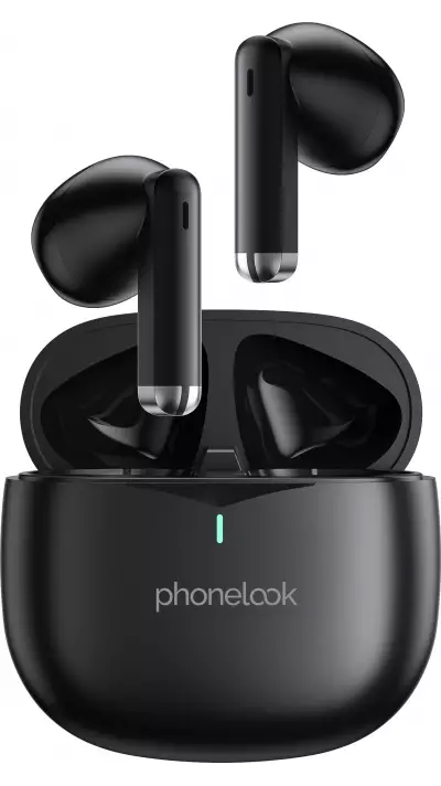 PhoneLook Pods 2 - Kabellose TWS Bluetooth 5.3 In-Ear Kopfhörer ENC Headset + Lade Case - Schwarz