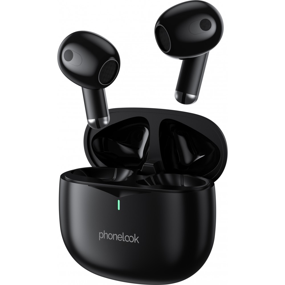 PhoneLook Pods 2 - Kabellose TWS Bluetooth 5.3 In-Ear Kopfhörer ENC Headset + Lade Case - Schwarz