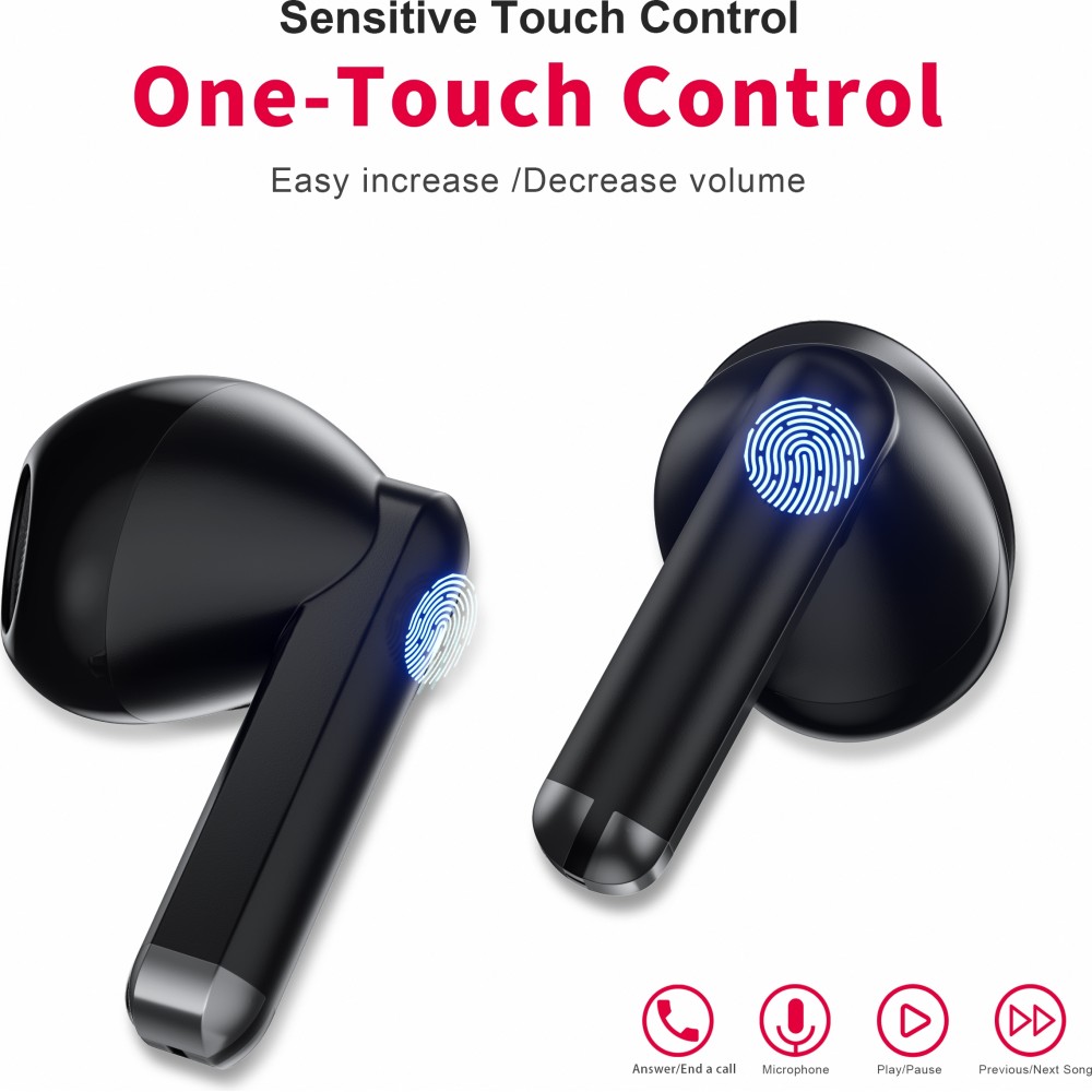 PhoneLook Pods 2 - Kabellose TWS Bluetooth 5.3 In-Ear Kopfhörer ENC Headset + Lade Case - Schwarz