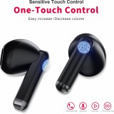 PhoneLook Pods 2 - Kabellose TWS Bluetooth 5.3 In-Ear Kopfhörer ENC Headset + Lade Case - Schwarz