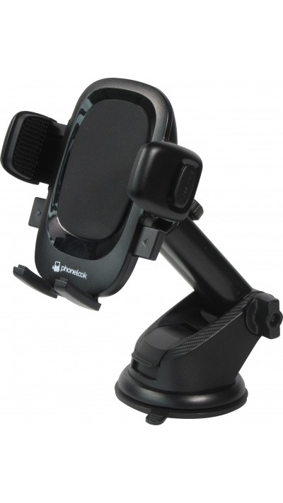 Universeller robuster 360 Grad Autotelefonhalter für Windschutzscheibe & Armaturenbrett - PhoneLook - Schwarz