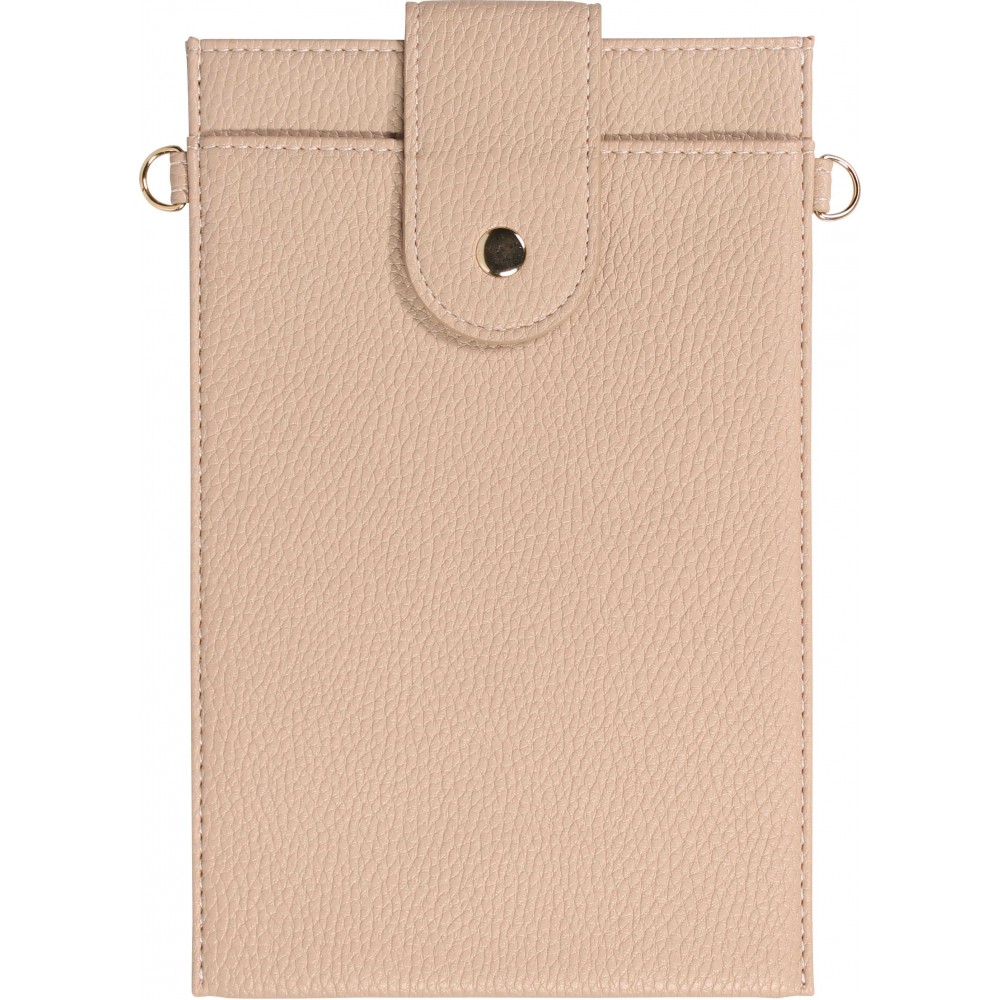 Pochette à bandoulière universelle pour smartphone en cuir végétal avec lanière en cuir (végétal) - Beige