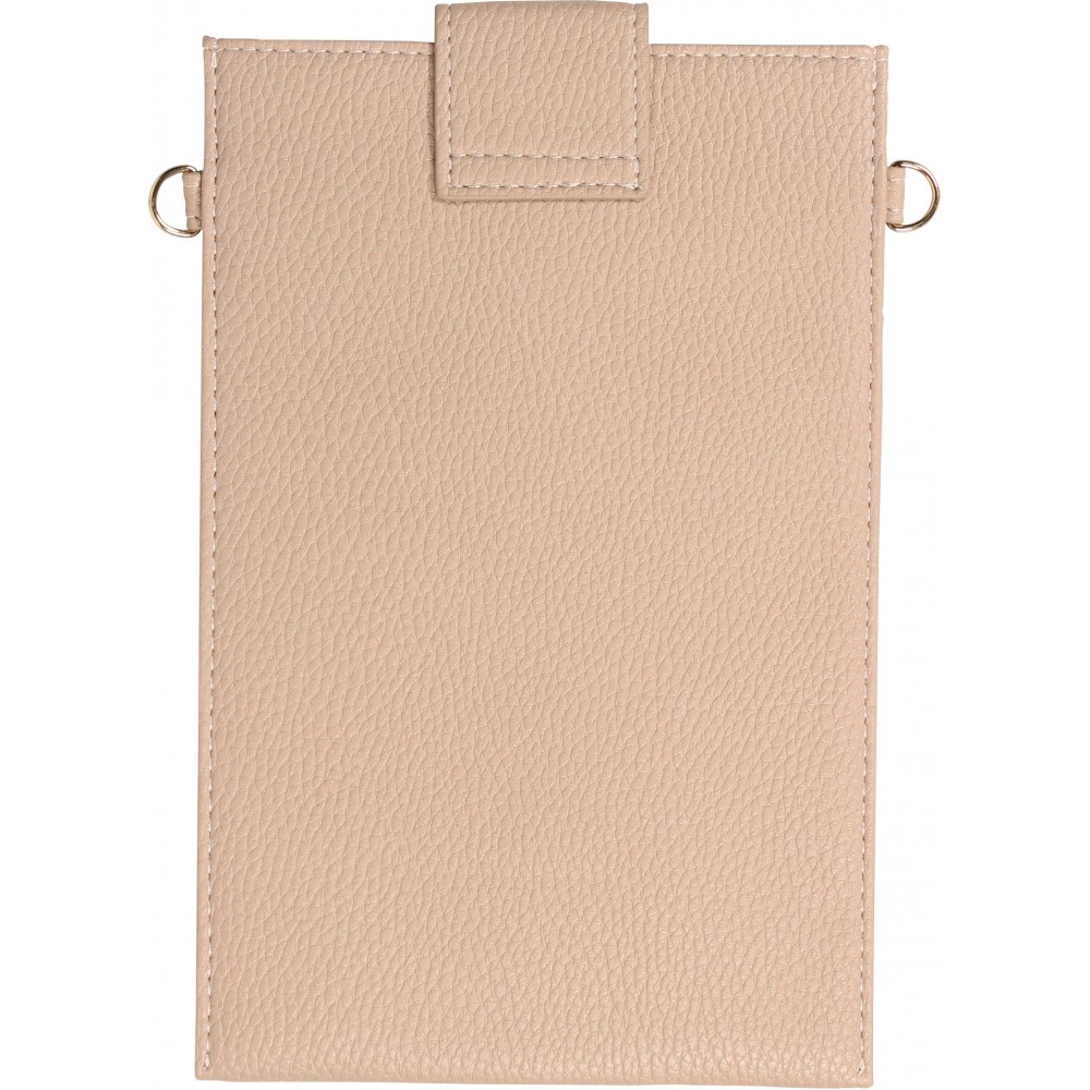 Pochette à bandoulière universelle pour smartphone en cuir végétal avec lanière en cuir (végétal) - Beige