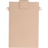 Pochette à bandoulière universelle pour smartphone en cuir végétal avec lanière en cuir (végétal) - Beige