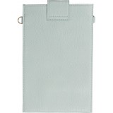 Elegante universelle Smartphone Umhängetasche aus veganem Leder inkl. Umhängegurt aus Leder (vegan) - Hellblau