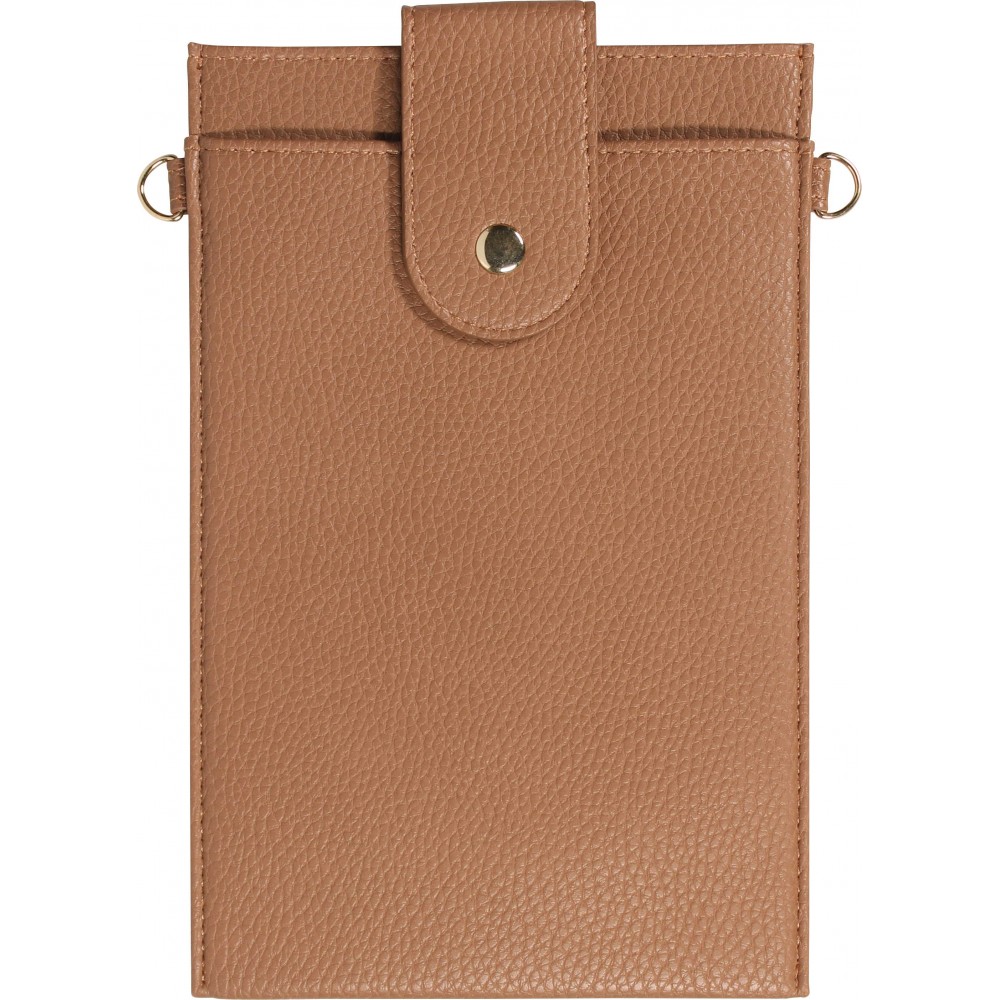 Pochette à bandoulière universelle pour smartphone en cuir végétal avec lanière en cuir (végétal) - Brun