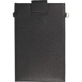 Elegante universelle Smartphone Umhängetasche aus veganem Leder inkl. Umhängegurt aus Leder (vegan) - Schwarz